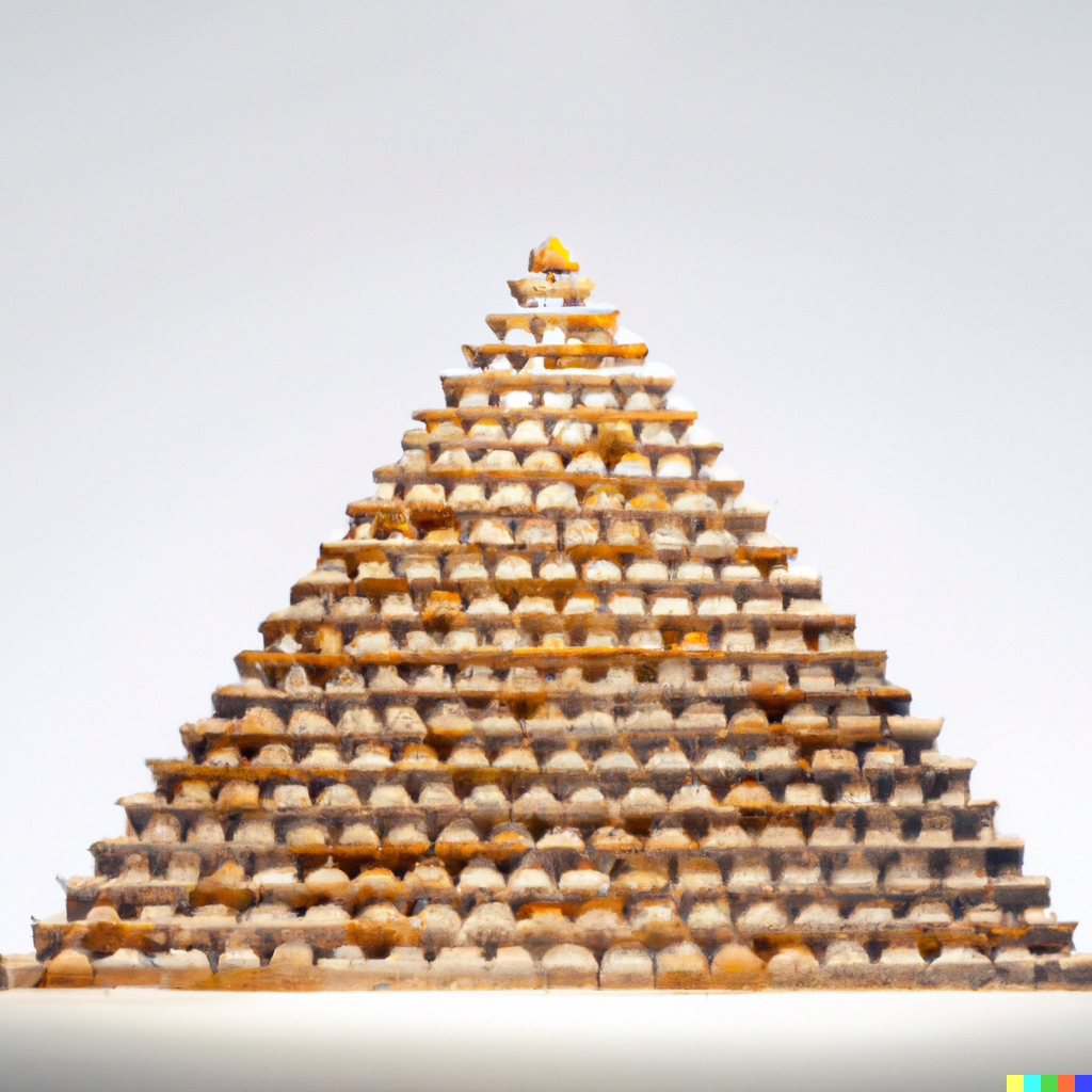 DALL·E 2 image for the prompt ‘A photorealistic Great Pyramid of Giza but made of medicine’
